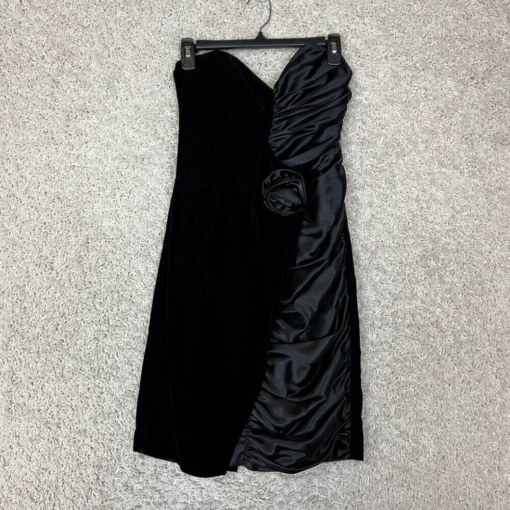 Vintage Prom Homecoming Dress Velvet Satin